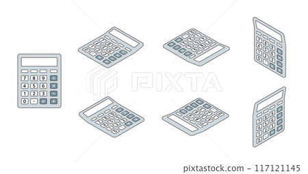 用線條等角投影繪製的計算器圖示集 117121145