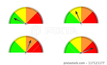level meter with indicator set isolated on white background 117121177