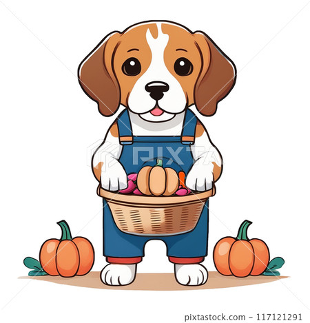 Autumn harvesting Beagle 9 / Flyer and poster material 117121291