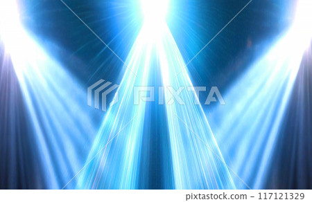 藍色聚光燈從三個方向照射 117121329