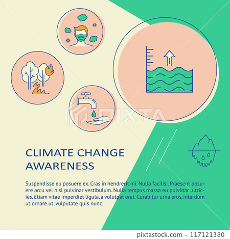 Climate change awareness banner template 117121380