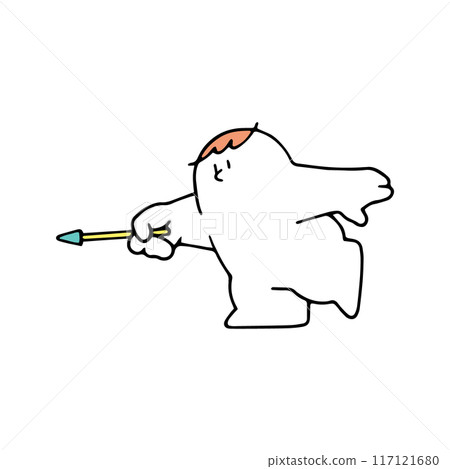 一個人用指針水平指向 117121680