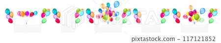 Colorful balloons and gift boxes create a festive atmosphere for celebration 117121852