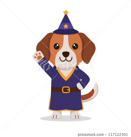 Beagle 2 greeting in wizard cosplay / flyer and poster material 117122301