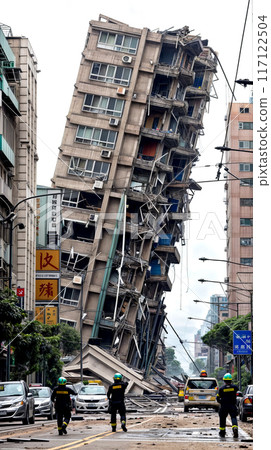 Very tall building with bunch of windows on it's side. 117122504
