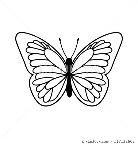 Insect butterfly silhouette 117122602