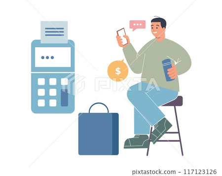 make payment modern cashless method contactless pay paying shopping shop transfer smartphone phone purchase illustration make payment modern cashless method contactless pay paying shopping shop transfer smartphone phone purchase illustration 117123126