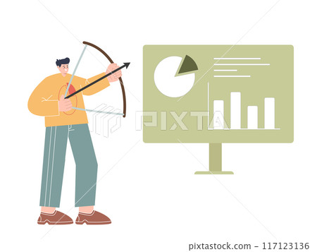 lead scoring aiming achievement target goal focus career development character design icon lead scoring aiming achievement target goal focus career development character design icon 117123136
