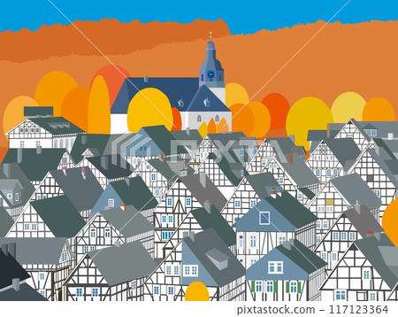 Freudenberg, Germany, Autumn scenery 117123364