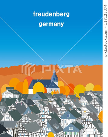 Freudenberg, Germany, Autumn scenery 117123374