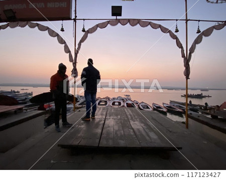 Sunrise over the Ganges river Sunrise over the Ganges river 117123427