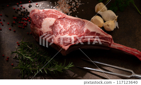 Tomahawk beef bone-in meat 117123640