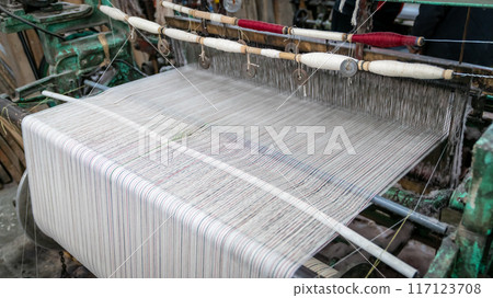 Weaving machine for household weaving, used for weaving Persian carpets in Yazd, Iran Weaving machine for household weaving, used for weaving Persian carpets in Yazd, Iran 117123708