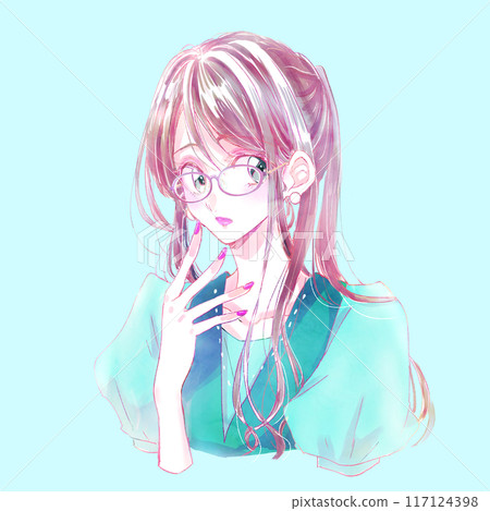 戴眼鏡的馬尾女 戴眼鏡的馬尾女 117124398