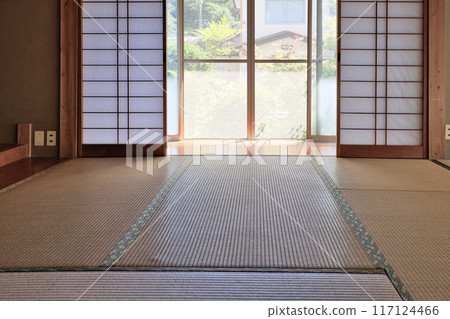 Showa era Japanese house: Japanese-style room and veranda 117124466