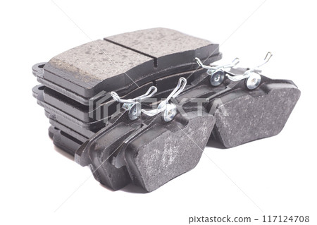 Auto brake pads isolated on white background Auto brake pads isolated on white background 117124708