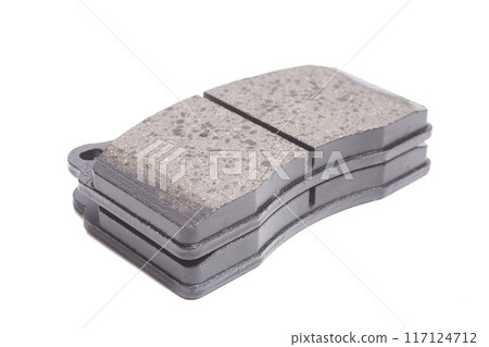 Auto brake pads isolated on white background 117124712