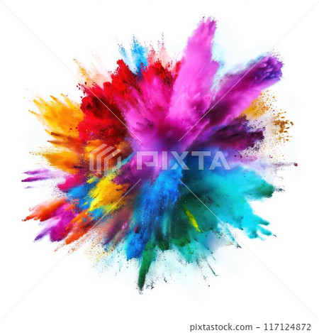 Rainbow bright  color powder explosion. 117124872