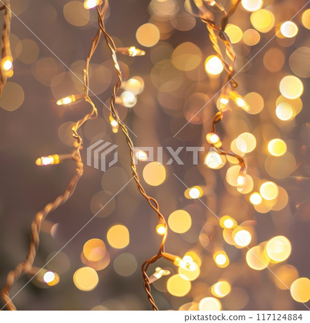 Abstract glitter lights  on beige background. 117124884