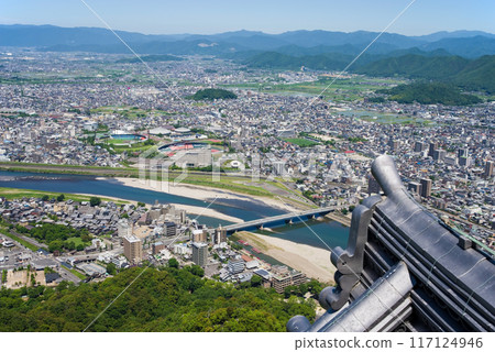 Gifu city as seen from the observation deck of the castle tower of "Gifu Castle" 117124946