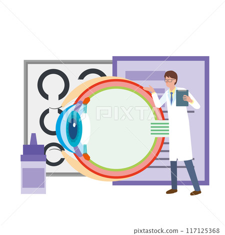 Ophthalmologist image illustration Ophthalmologist image illustration 117125368