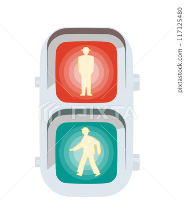 Pedestrian traffic light (all lights up) Pedestrian traffic light (all lights up) 117125480