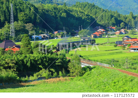 [Yamaguchi Prefecture] The SL Yamaguchi crosses the Abu River, billowing black smoke. 117125572