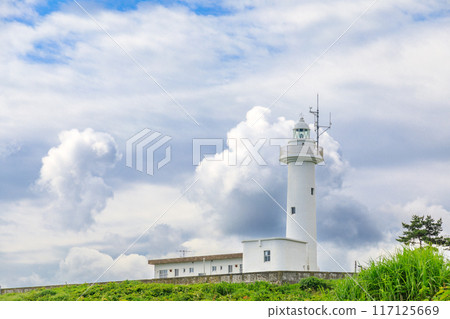 "Aomori Prefecture" Summer sky and Samekado Lighthouse 117125669