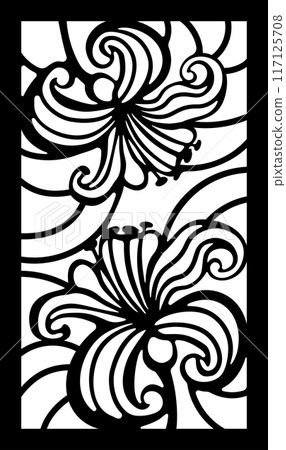 Lily flowers laser cut template Lily flowers laser cut template 117125708