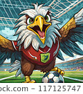 Steller's sea eagle playing soccer 117125747