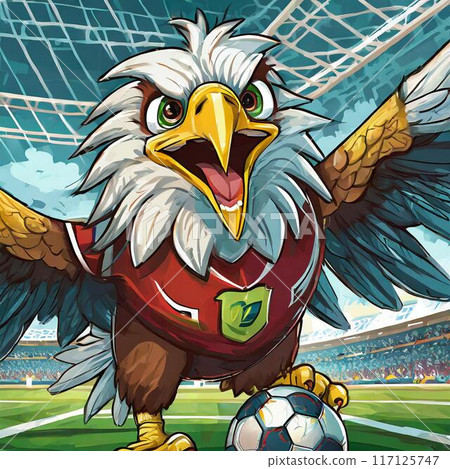 Steller's sea eagle playing soccer 117125747
