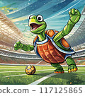 Turtle playing with soccer ball 117125865