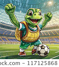 Turtle playing with soccer ball 117125868