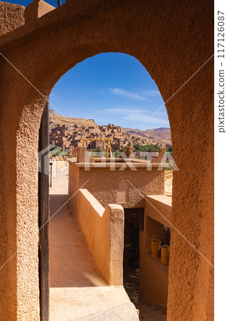 Ait Benhaddou is a small ksar located in the Ounila Valley of southern Morocco. Ait Benhaddou is a small ksar located in the Ounila Valley of southern Morocco. 117126087