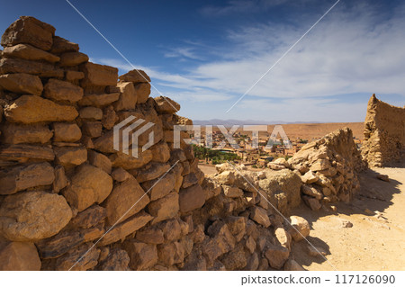 Ait Benhaddou is a small ksar located in the Ounila Valley of southern Morocco. Ait Benhaddou is a small ksar located in the Ounila Valley of southern Morocco. 117126090