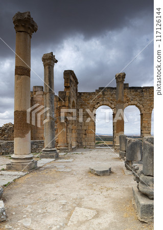 Volubilis is a partly-excavated Berber-Roman city in Morocco situated near the city of Meknes 117126144