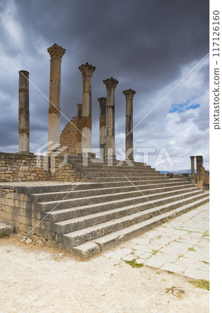 Extensive complex of ruins of the Roman city Volubilis - of ancient capital city of Mauritani. Extensive complex of ruins of the Roman city Volubilis - of ancient capital city of Mauritani. 117126160