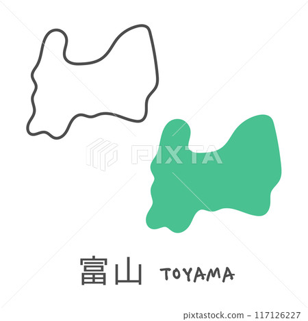 Simple map of Toyama, Japan - Illustration 117126227