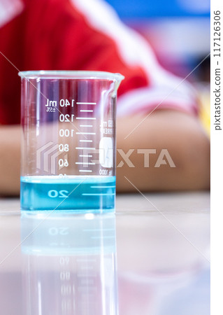 Electroplating experiment in chemistry laboratory. Electroplating experiment in chemistry laboratory. 117126306