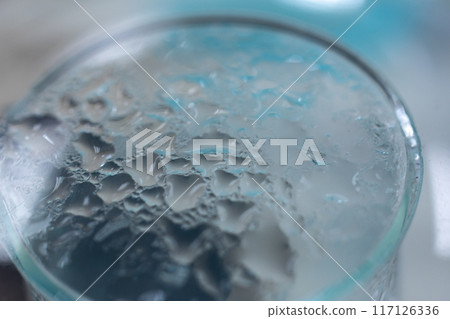 Electroplating experiment in chemistry laboratory. Electroplating experiment in chemistry laboratory. 117126336