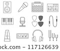 Music equipment illustration set 117126639
