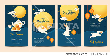 Set of mid-autumn festival template designs 117126691