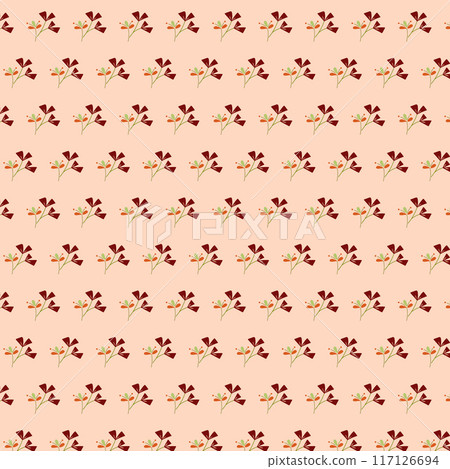Simple flowers Seamless pattern. Two flat flowers pattern, for fabrics, textiles, wrapping paper, cover, background, wallpaper 117126694