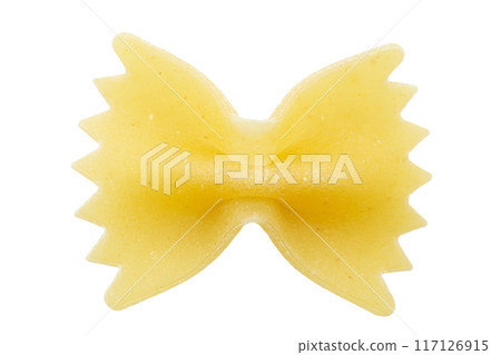 Farfalle pasta isolated on white background. 117126915