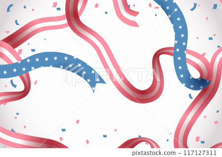 America flag ribbons on white background . Vector . 117127311
