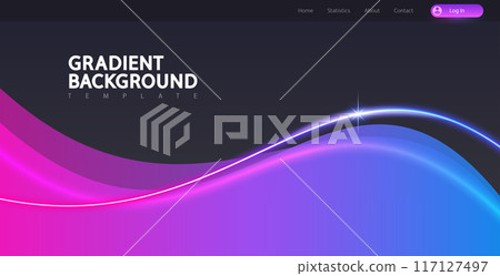 Website Template with Neon Colorful Abstract Wavy Background Website Template with Neon Colorful Abstract Wavy Background 117127497