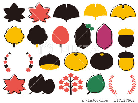 Simple autumn-themed decorative frame, color, no text 117127662