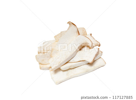 Plenty of folic acid, cut eringi mushrooms [white background, cutout] 117127885