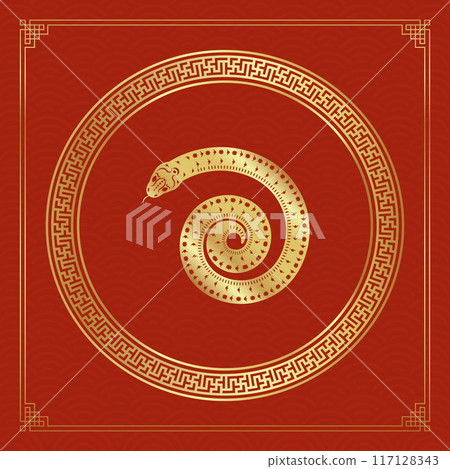 Happy Chinese New Year 2025. Snake zodiac sign. Vector illustration Happy Chinese New Year 2025. Snake zodiac sign. Vector illustration 117128343