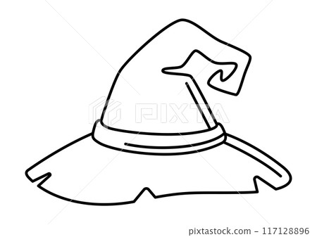 Magic hat illustration. Witchcraft alchemy mystery element. 117128896